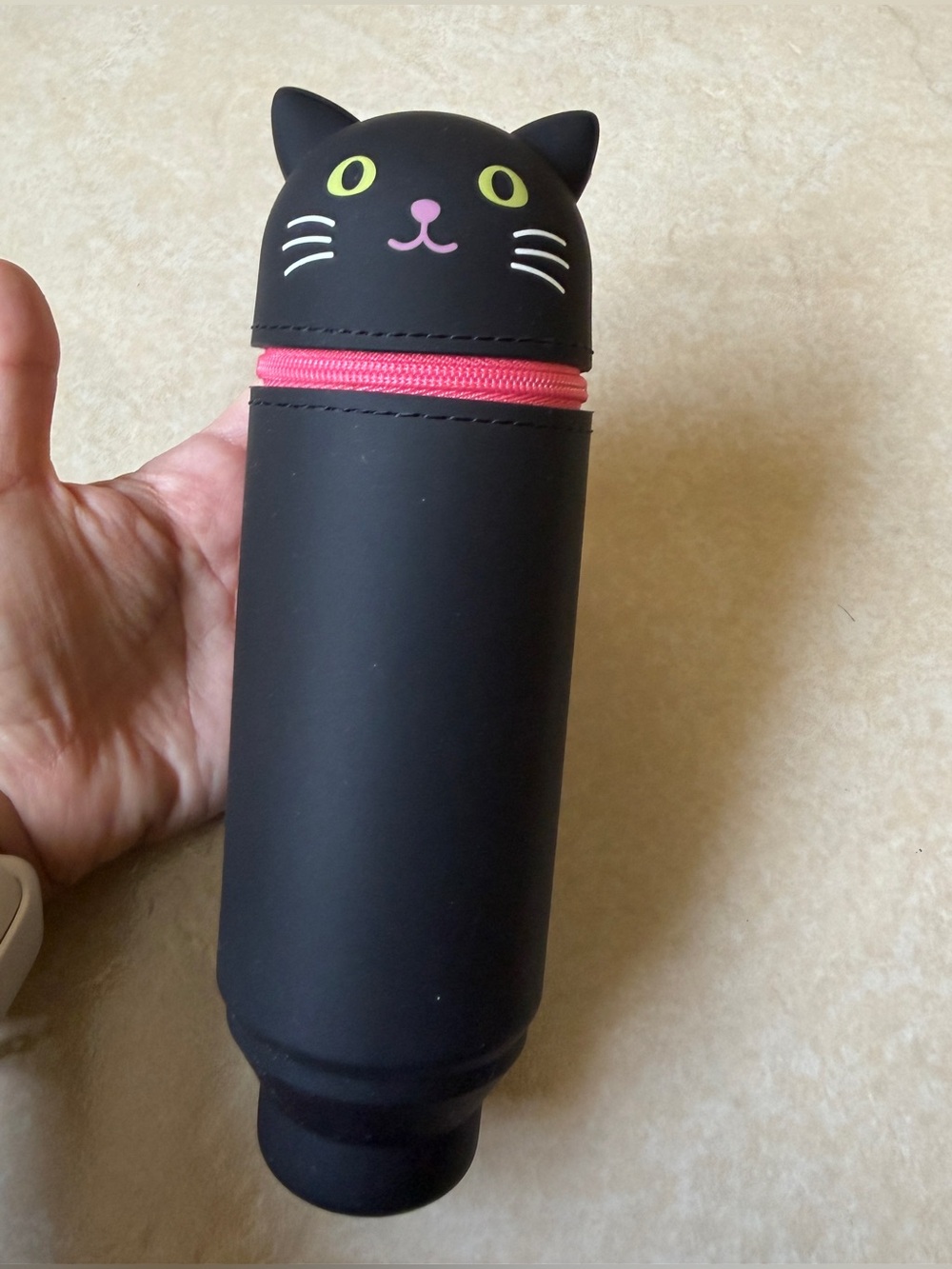 Lihitlab Punilabo Stand Up Pen Case Pen Holder Black Cat Medium 2.4X7
